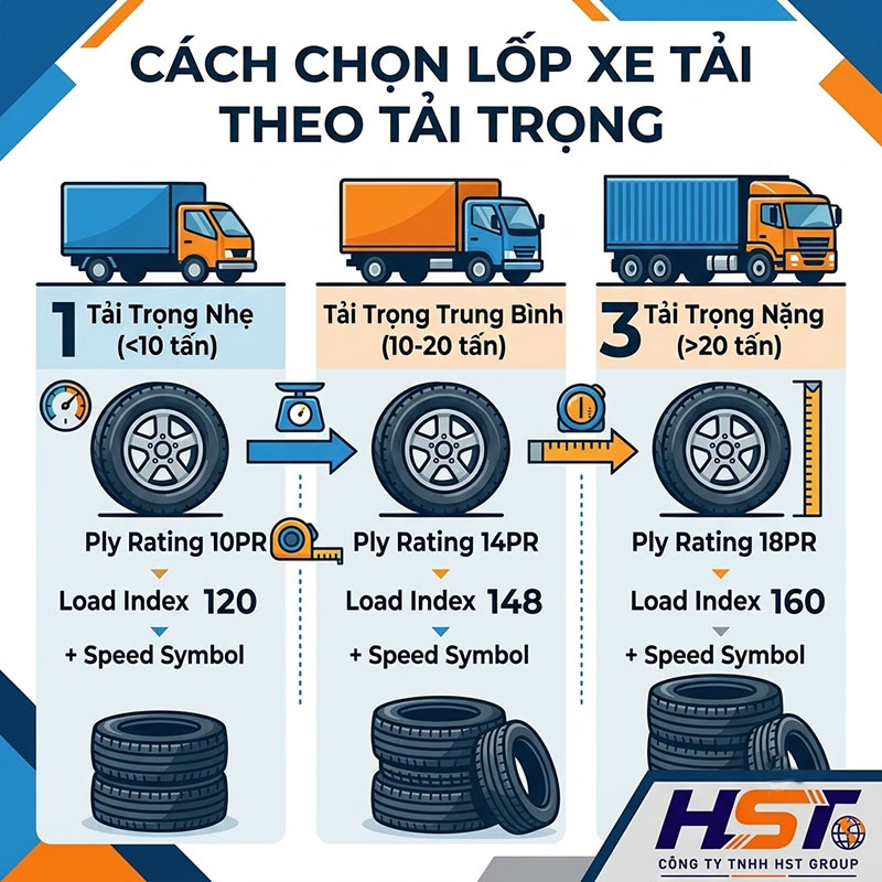 Cách chọn lốp xe tải theo tải trọng