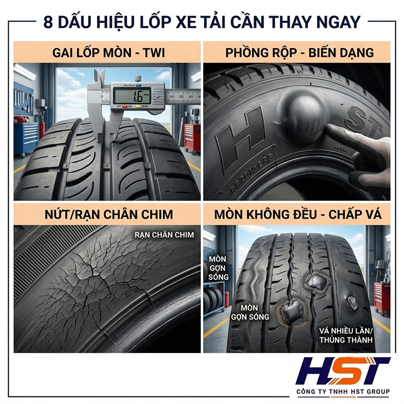 Dấu Hiệu Lốp Xe Tải Cần Thay Ngay