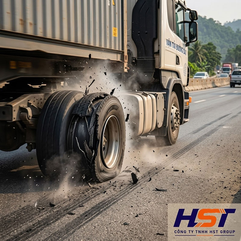 Lốp Xe Tải Bị Nổ Khi Đang Chạy
