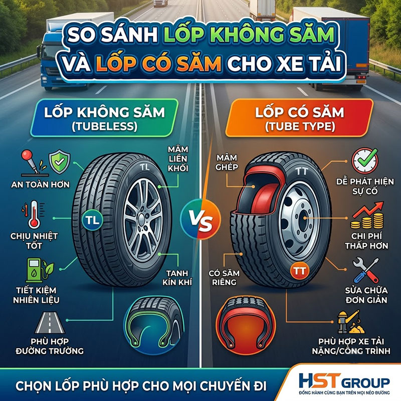 So Sánh Lốp Không Săm Và Lốp Có Săm Loại Nào Tốt Hơn