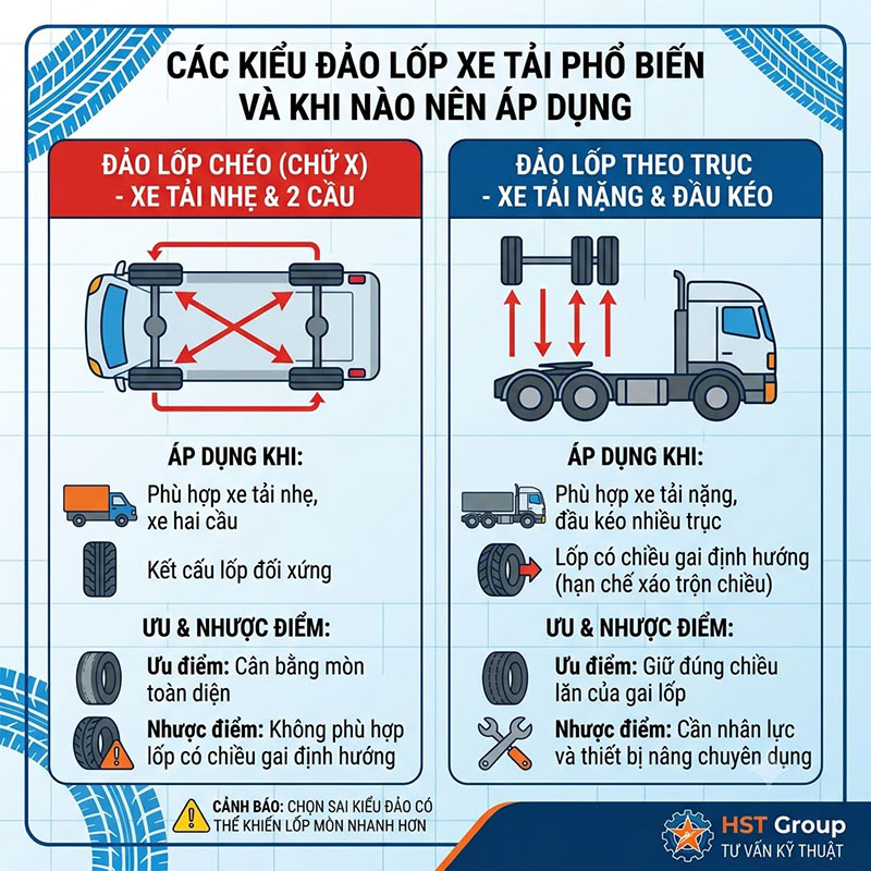 Các Kiểu Đảo Lốp Xe Tải