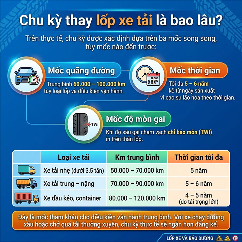 Chu Kỳ Thay Lốp Xe Tải